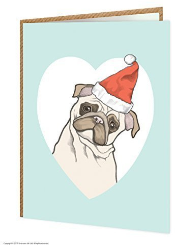Das perfekte Geschenk für Mops-Liebhaber. Niedliche A6-Weihnachtskarte