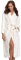 Vlazom Robe de Chambre Femme Polaire Peignoir à Capuche Chaude et Doux Flanelle Hiver Cadeau de Noël，Blanc，M