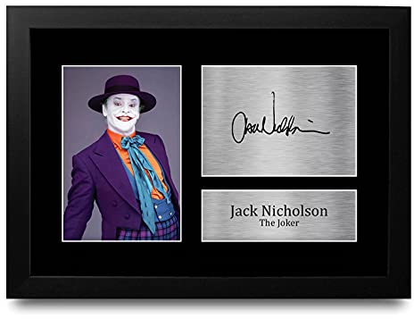 HWC Trading Jack Nicholson A4 Gerahmte Signiert Gedruckt Autogramme Bild Druck-Fotoanzeige Geschenk Für The Joker Batman Filmfans
