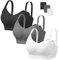 HBselect 3 PCS Reggiseno Allattamento con Estensione Reggiseno Bra Donna Morbido e Traspirante Reggiseno Senza Ferretto e Senza Cuciture. (Nero, Bianco, Grigio (con 3 Bottone), L)