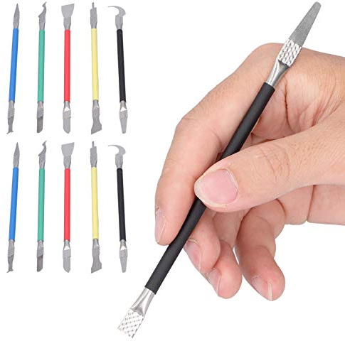 Werkzeug zum Entfernen des CPU-Klebers, 2Set TE-018 5-in-1-IC-Chip-Reparatur Dünne Klinge NAND-Disassembler BGA-Reparaturmesser Demontage-Kleber Motherboard-Chip-Demontagewerkzeug(5 In1)