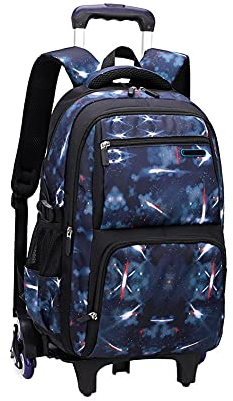BOZONLI Trolley Schultaschen Rucksack mit Rollen Rolling Schultasche für Mädchen Jungen Schüler Reisegepäck Königsblau