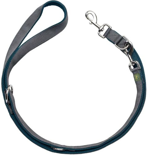 HUNTER Verstellbare Führleine Maldon Farbe Petrol/grau, Größe 20/200