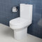 ELEGANT White One-Piece Ceramic Toilets and Cisterns with Gloss White, Modern Close Coupled Toilet with Soft Close Seat Bathroom WC, D Shape Toilet Pan