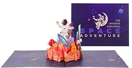 3D Pop-Up Karte Geburtstag mit Umschlag,Astronaut Karte,Geburtstagskarte,Glückwunschkarten, Abschlusskarten, Ermutigungskarten für Kinder, Absolventen, Luft- und Raumfahrtbegeisterte