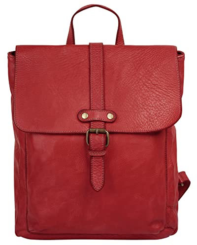 Samantha Look Rucksack Echt Leder Damen | Made in Italy, City Daypack mit Magnetverschluss, Kleiner Lederrucksack mit Tragegriff | 021380