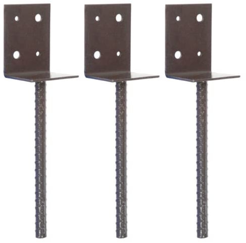 [FIXINGS DIRECT] Dual Coated Heavy Duty Wooden Post Supports Concrete In (Works With 3 Or 4 Posts) Dual Epoxy Coated For Anti Rust & Corrosion - Base Anchor Bracket (2x Post Support)