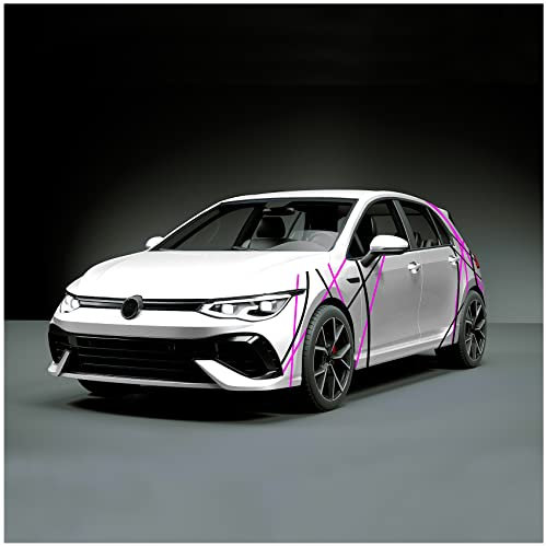 Auto Streifen Dekor Folien zweifarbig Zierstreifen 10m Länge 15mm Breite Dekorstreifen für Kfz Motorrad Boot Modellbau Zubehör Klebestreifen Rallystreifen (23 Schwarz/Neon Pink)