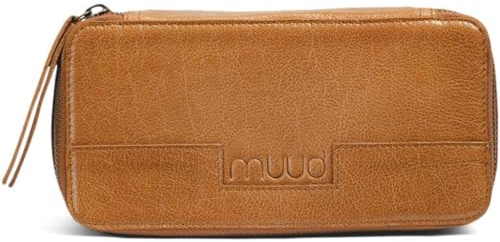 muud Hope handgemachte Lederbox/Etui für Häkelzubehör Whisky