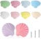 ShipeeKin 10 Pomos de Armarios para Habitación Infantil, Pomos para Muebles para Niños, Forma de Concha Marina Tiradores para Muebles Redondos de Cerámica Brillante y Coloridos