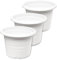 Garronda Pot de Fleurs Plastique Pot Rond pour Fleurs et Plantes GD-0022 (3 Pièces Blanc, ⌀ 23cm H 16,5cm)