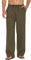 COOFANDY Hose Herren Leinenhose mit Tunnelzug Sommerhose Leicht Freizeithose Strandhosen Lange Hosen Einfarbig Herrenhose mit Tasche Armeegrün L