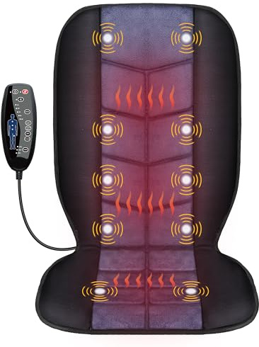 CILI Massage Chair Pad,Back Massager with Heat,Massage Seat Cushion with 10 Vibration Motors,30-60-90 Minutes Heating Options,Chair Massager for Office Chair, Home Office Use,Mothers Day Gifts