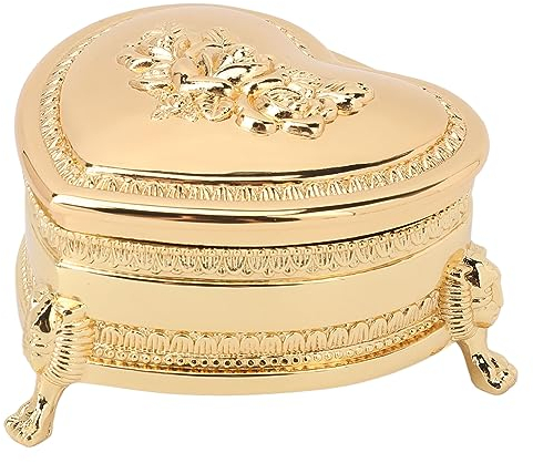 Qcwwy Vintage-Schmuckkästchen, Antike Schmuckschatulle, Retro-Schmuckkästchen, Vintage-Stil, Schmucktruhe, Klassischer Schmuck-Aufbewahrungskoffer, Altmodischer Schmuck-Organizer