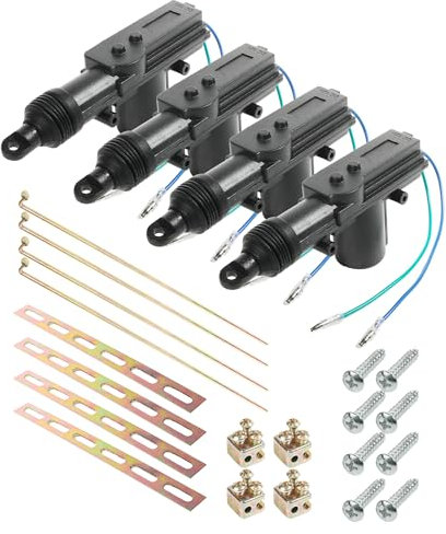 RACOONA 4 Pack Door Lock Actuator,Universal Car Keyless Entry System Kit,Car Accessories Universal Heavy Duty High Power Door Lock Actuator,Power Central Locking System,Works with Most Vehicles