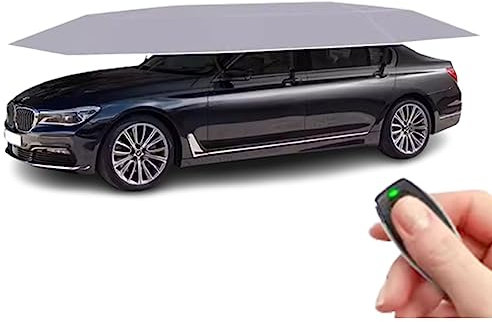 PASPRT Abri d'auto Mobile Universel pour Tente de Voiture, abri d'auto Mobile Pliable entièrement Automatique, auvent d'abri d'auto Mobile pour Tente extérieure, télécommande (Grey 4.2m)