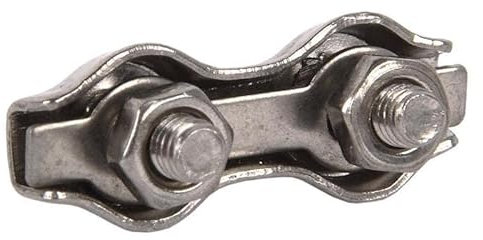 Sujetacables planos dobles inox. m-8 caja 5 unid.