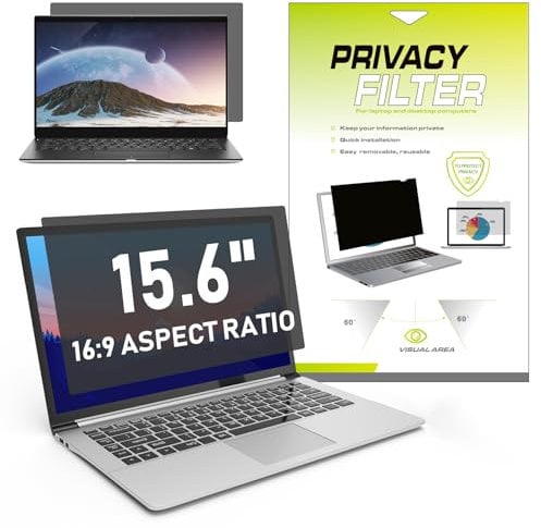 LAMA 15.6 Inch Universal Laptop Privacy Screen Protector for 15.6 Laptop, Anti-Blue Light/Anti-Glare/Anti UV Screen Filter (WxH:13.58 x 7.63) with Privacy Protection/Eye Protection(16:9)