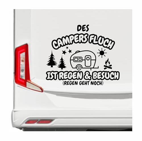 KLEBEKÖNIG Wohnmobil Wohnwagen Aufkleber lustig - Campers Fluch - Camping Autoaufkleber Reisen Van Bus Dekor Caravan Wohnanhänger Camper
