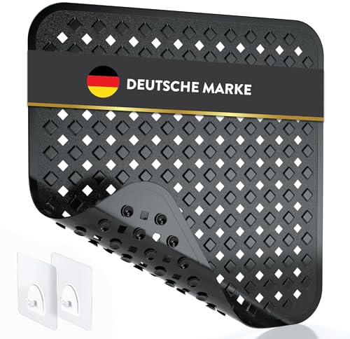 BAMONDO Duschmatte rutschfest & Hautsensitiv (schwarz) 53x53 cm - Antirutschmatte Dusche maschinenwaschbar - Duscheinlage rutschfest BPA frei - Rutschmatte Dusche, Rutsch Einlage Dusche