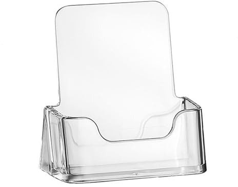 ogoPLUS 5 Stück Visitenkartenständer Hochformat / Visitenkartenhalter, Visitenkarten Ständer, Visitenkarten Aufsteller, Büro-Organizer, Visitenkartenbox, Werbung, Praxis