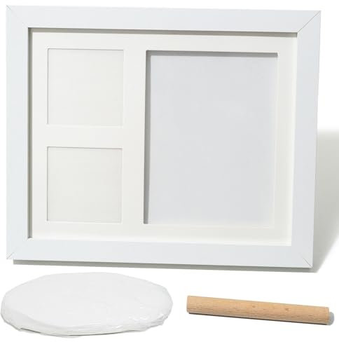 LATRAT Kit Souvenir impronta e impronta del bambino, impronta mano piede bebe cornice per foto neonato per decorazione camera da letto, regalo originale per nascita