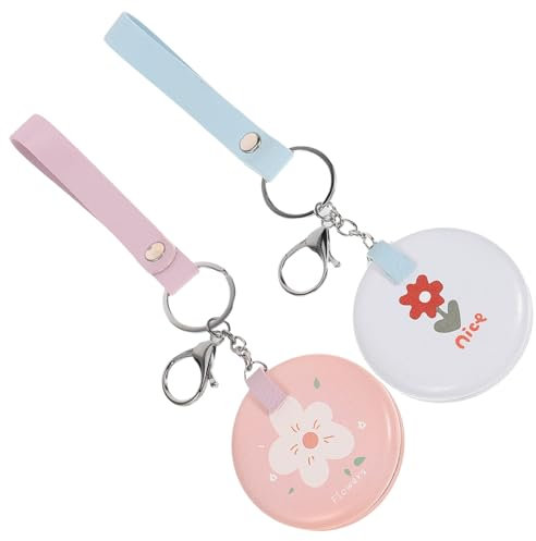 GALPADA 2 Pièces Porte-Clés Hawaïen Mini Miroir Pendentif Miroir Porte-Clés Pendentif Miroir Porte-Clés Miroir Pliant Porte-Clés Haning Miroir Porte-Clés Miroir Porte-Clés Mini Miroir