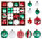 ZALAON 44 Pcs Christmas Ball Ornaments, 1.2/2.3 Inch Red and Green Christmas Baubles Christmas Tree Hanging Ball Set for Xmas Party Indoor Outdoor Decorations