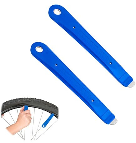 2Pcs Bicycle Tyre Levers - Bike Tyre Spoon Change Tool Kit, Tire Remover Repair Tools for Bicycle, Mountain Bike Tyre Levers, Tyre Levers for Bicycles, Durable Steel Core & PremiumPVC Shell, Blue