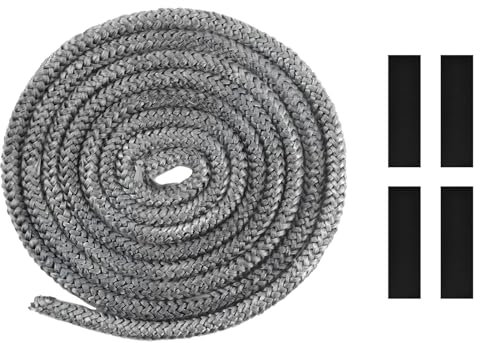 Dichtschnur, Dichtungsband für Kaminofen, 10mm x 2,5m, mit 4 Fugenbändern, Dichtungslinie für Kamintüren