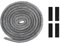 Dichtschnur, Dichtungsband für Kaminofen, 10mm x 2,5m, mit 4 Fugenbändern, Dichtungslinie für Kamintüren