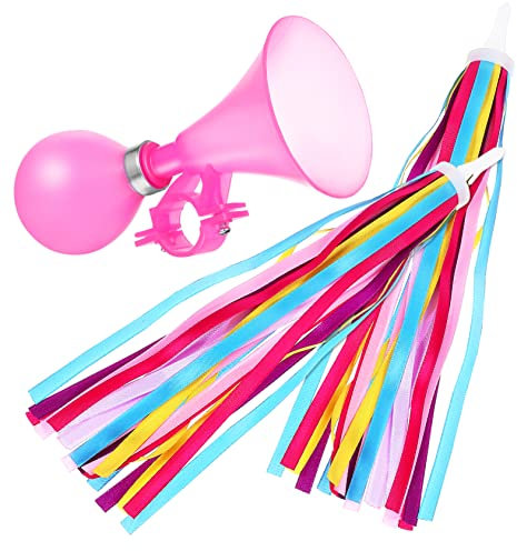 MUSISALY 1 Paar Trompete Wackelkopffeder Hupe Für Fahrrad Mini-drucklufthorn Rosa Fahrradhupe Fahrzeugklingelhupe Auto-geräuschmacher Mini-fahrradklingel Fahrradhupe Für Erwachsene Plastik