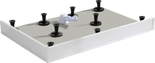 Corner Entry Shower Enclosure Chrome Walk in Cubicle Sliding Door Shower Tray and Riser Kit Options (Riser Kit for Tray)