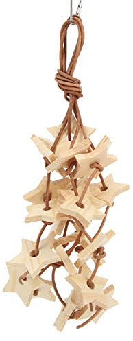 Yctze Hölzernes Vogel-Stern-Spielzeug, Biss-Kauspielzeug für Wellensittiche, Sittiche, Nymphensittiche, LovebirdWood. Handgefertigtes Holzstern-Kauspielzeug für Vögel, Holzspielzeug