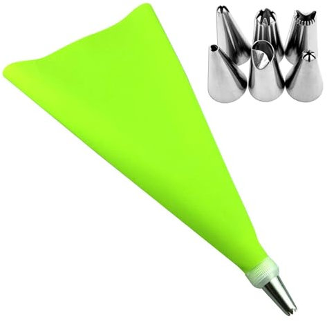Douilles à douille – Poche à douille et douilles à cupcake vertes, poches à douille pour glaçage, poches à douille en silicone et douilles réutilisables, pour cupcakes, biscuits