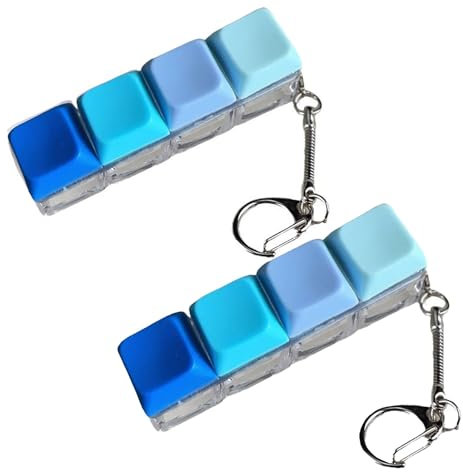 2PCS Keyboard Fidget Toy, Fidget Keyboard, Fidget Keyboard, 4 Keys Keyboard Decompression Toys Keyboard Keychain Toys Finger Keyboard Caps Toy for to Relief Stress Pass the Time