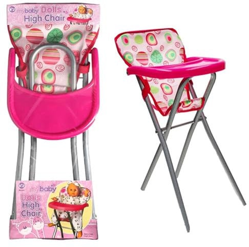 A2Z 4 Kids Baby Dolls Highchair Foldable Sturdy Metal Frame With Attached Feeding Table Role Play Toys Baby Doll Furniture Pretend Play Reborn Doll Accessories Suitable For Kids Ages 3 Years+