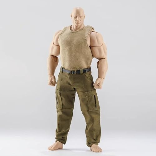 Soldatenweste für Herren, Maßstab 1:12, Modell für 15,2 cm, 17,8 cm, starke Figur, WWE Adam MUFF (khakifarbene Weste + grüne Hose)