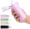 Risipu Small Water Bottle 150ml with Straw – Mini Thermos Flask for Hot and Cold Drinks, One-Hand Open, Leak-Proof Lid, Stainless Steel, Portable for Coffee, Milk, Juice (Purple)