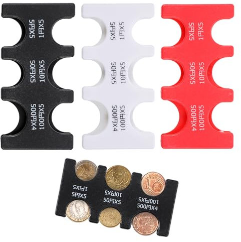 Lnngub Lot de 3 porte-pièces de monnaie en yen japonais avec 6 emplacements en plastique rectangulaire pour pièces de monnaie, voyage, voiture