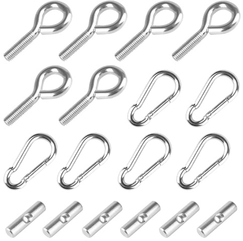 YiJiuBa 6 Stück Kederstopper 8-10mm Stopper & Karabiner, Karabiner Edelstahl Kederschiene Zubehör Camping Blockierungskit für Caravan Wohnmobil Campervan Wohnwagen Camping Zelt Boot