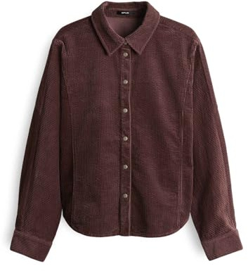 OPUS Damen Langarmbluse | FRENKI Regular Overshirt aus Cord Dark Grape, 44