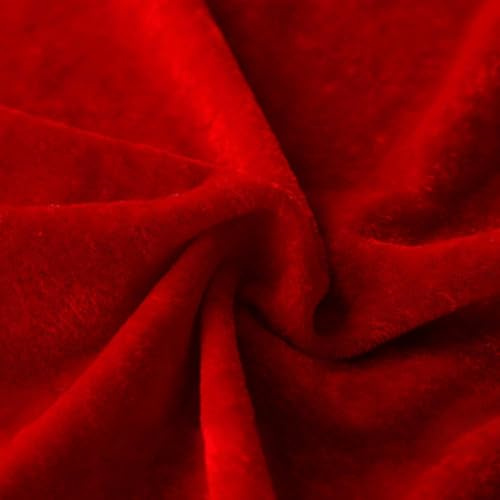 Blausky 1m Pannesamt Stoff,Samtstoff 165cm Breit Glänzender Stretch Samt Pannesamt-Dekostoff Meterware Stoffe zum Nähen für Bühne Kostüm Kleid Bekleidung Vorhänge Gardinen Tischdecke,Rot