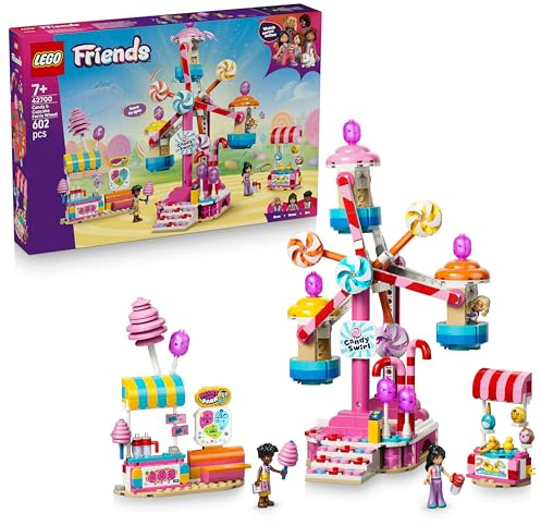 LEGO Friends Candy & Cupcake Ferris Wheel - Interactive Toy w/Carnival Games, 3 Mini Dolls & Accessories - Birthday Gift for 7+ Year Old Girls - 42700
