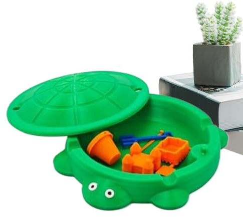 Mini Turtle Sandbox | Covered Sandbox with Sand Tools | Sensory Play Toy Set,for Kids Boys Girls Outdoor Indoor Garden Beach Backyard Park Playground Desk Desktop Studio Bedroom