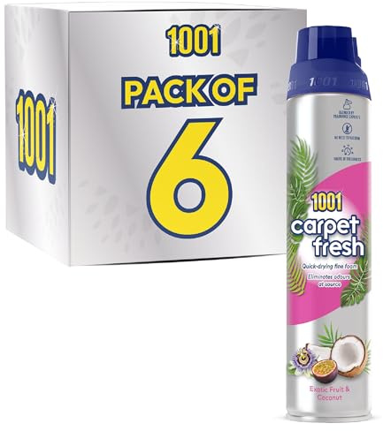 1001 Carpet Fresh Exotic Fruit & Coconut 300ml x 6 Refreshing Floral Scent