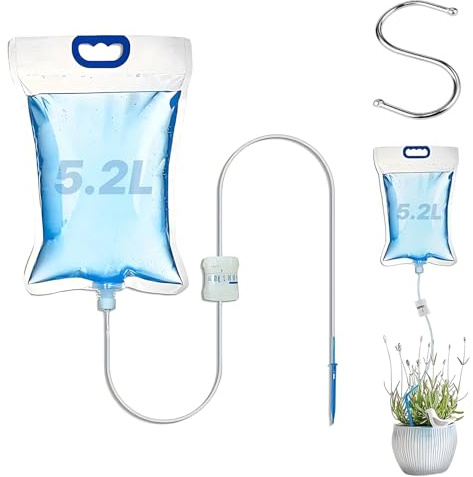 Plant Watering Devices, 5.2 L Automatic Plant Waterer System with S-Hook, Self Watering System for Indoor Potted Plants, Ideal for Garden, Pots, and Houseplants