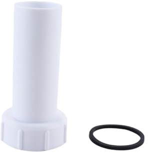 Riven Sink Drain Hose Extension Pipe Joint Connector 1-1/4 Inch Threaded Pipe to 32mm Straight Adapter Leak-Proof Plastic Fitting