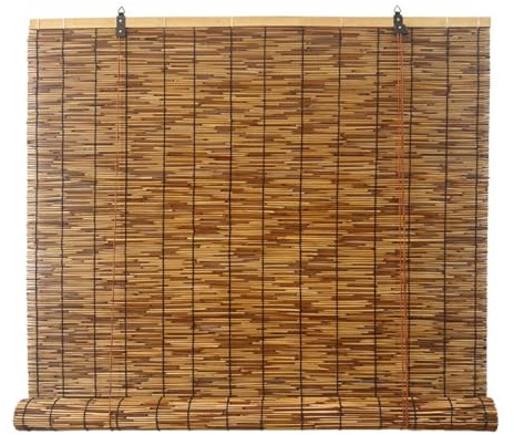 Bambus Rollos Außen 140 Breit Bambusrollos Fenster Jalousie 120cm Breit Raffrollo Atmungsaktiv Holzrollo 150 Breit Verdunkelungsrollo(W135 x L 200 cm)