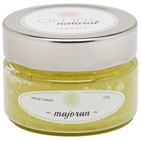 Duftöl Majoran im Glas - Raumduft mit ätherischen Ölen - langanhaltend - würzig, warm, herb, krautig - 100% Natürlich & Reiner Lufterfrischer im Duftglas - Duftgläser für die Wohnung (112g)